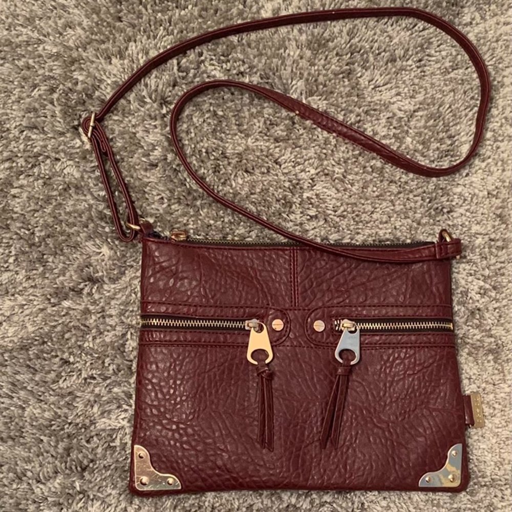 Burgundy Cesca Crossbody Bag